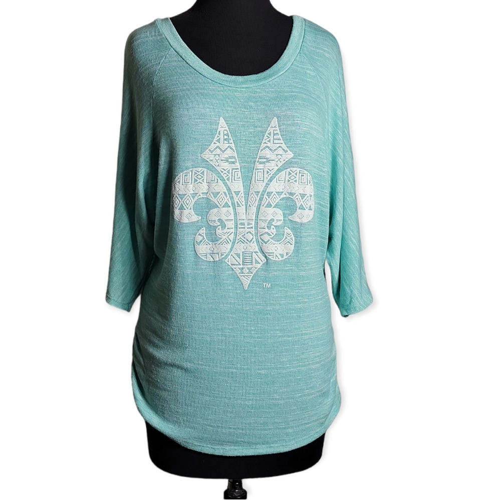 Vanity scoop neck dolman sleeve lace back top size medium